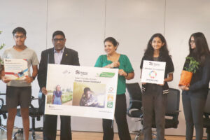 Dr. Rajan Samuel, Managing Director, Habitat for Humanity India, launches the Green Habitats Campaign at the NEXT School, Mulund, Mumbai