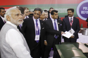 Honourable Prime Minister Shri Narendra Modi with Baba N. Kalyani, Chairman and Managing Director, Bharat Forge Limited