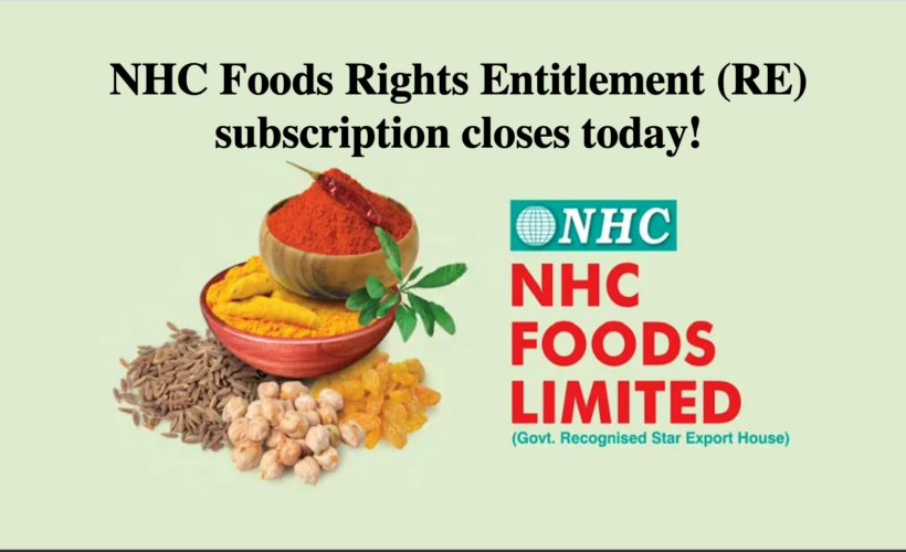 NHC Foods Rights Entitlement (RE) subscription closes on 12th December